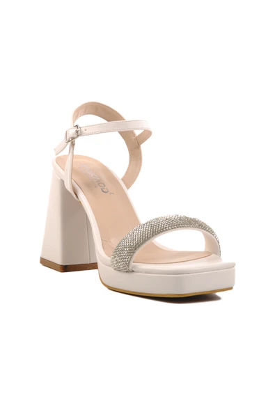 Aspor Beyaz Platform Topuk Kadın Topuklu Sandalet - 3