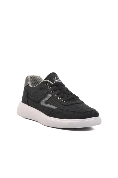 Aspor Siyah Beyaz Keten Erkek Sneaker Ayakkabı - 3