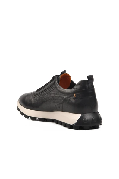 Aspor Siyah Hakiki Deri Erkek Sneaker Ayakkabı - 4