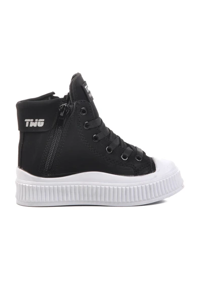 Walkway Siyah Beyaz Unisex İçi Polarlı Çocuk Bot