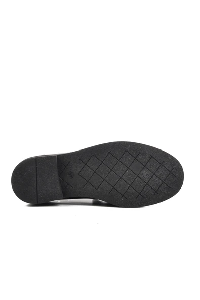 Aspor Siyah Rugan Kadın Loafer Ayakkabı - 5
