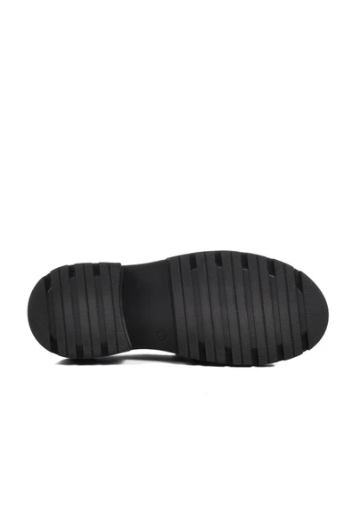 Aspor Siyah Rugan Kadın Loafer Ayakkabı - 5