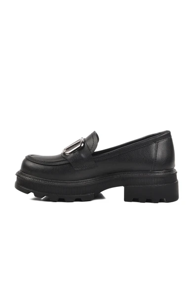 Aspor Siyah Kadın Loafer Ayakkabı - 2