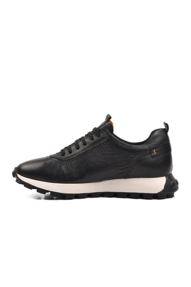 Aspor Siyah Hakiki Deri Erkek Sneaker Ayakkabı - 2
