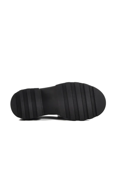 Aspor Siyah Rugan Kadın Loafer Ayakkabı - 5