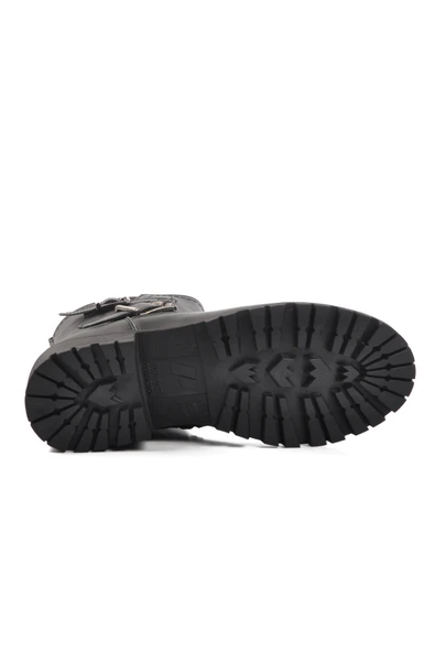 Aspor Siyah Fermuarlı Kadın Biker Bot - 5