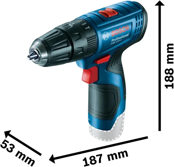 Bosch Professional GSB 120-LI 2.0Ah Çift Akülü Delme Vidalama Makinesi - 06019G8100 - 3