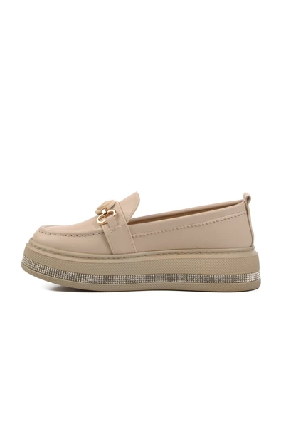 Aspor Bej Kadın Loafer Ayakkabı - 2