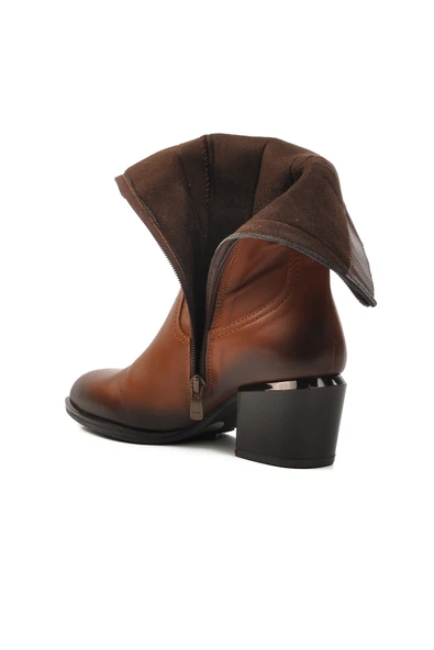 Venüs Taba Hakiki Deri Kadın Topuklu Bot - Resim 4