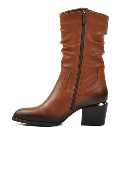 Venüs Taba Hakiki Deri Kadın Topuklu Bot - Resim 2