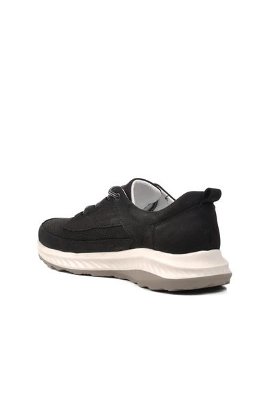 Bulldozer Siyah Nubuk Hakiki Deri Erkek Sneaker Ayakkabı - Resim 5