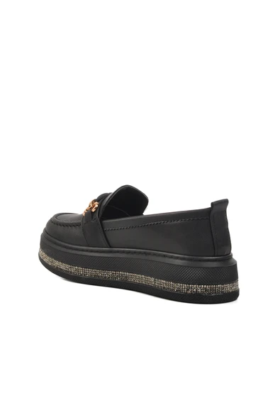 Aspor Siyah Kadın Loafer Ayakkabı - 4