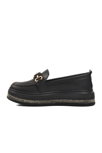 Aspor Siyah Kadın Loafer Ayakkabı - 2