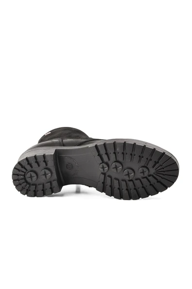 Venüs Siyah Hakiki Deri Kadın Bot - Resim 5