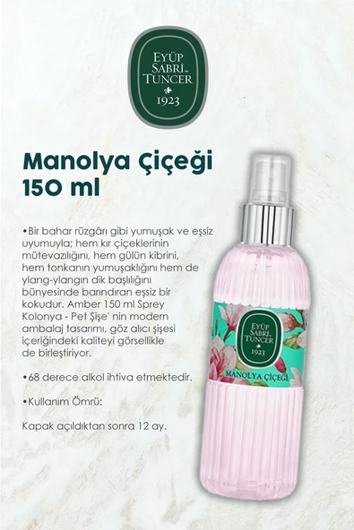 150 ML 13 AL 11 ÖDE Manolya Çiçeği Kolonyası ve ROSIE Hediye - Resim 2