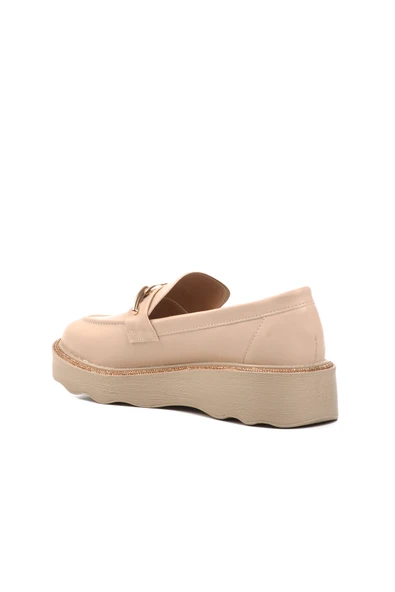 Aspor Bej Poliüretan Kadın Düz Rahat Günlük Ayakkabı - Resim 4