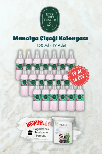 19 AL 16 ÖDE 150 ML Manolya Çiçeği Kolonyası ve ROSIE Hediye ürün görseli