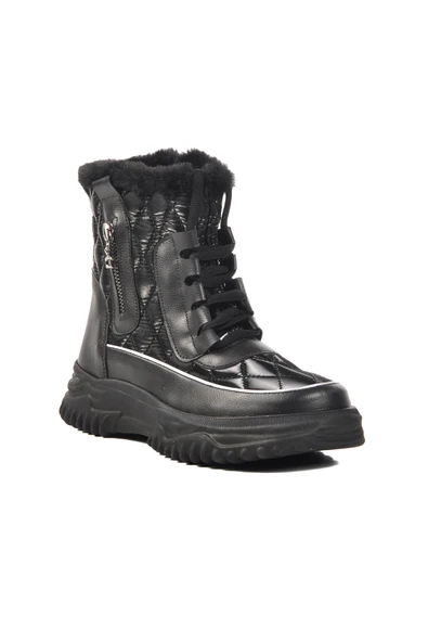 Aspor Siyah İçi Kürklü Kadın Bot - Resim 3