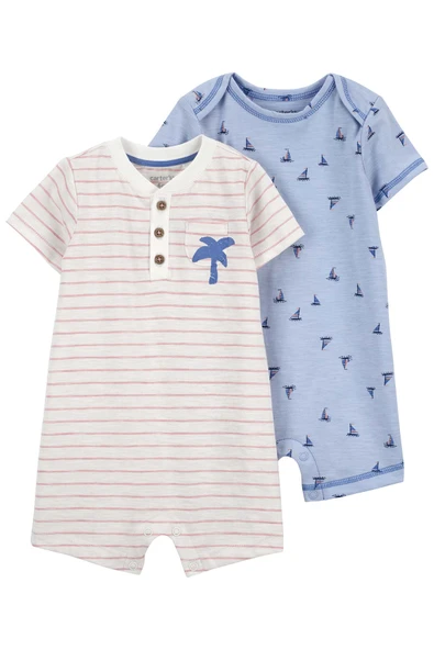 Carters Layette Renkli Erkek Bebek 2Li Tulum 1Q476310R