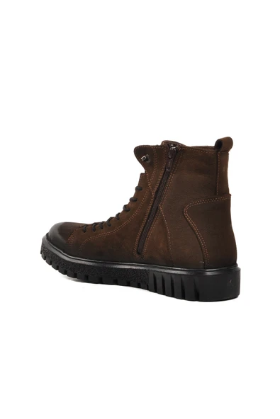 Hammer Jack Kahve Nubuk Hakiki Deri Worker Erkek Bot - Resim 4