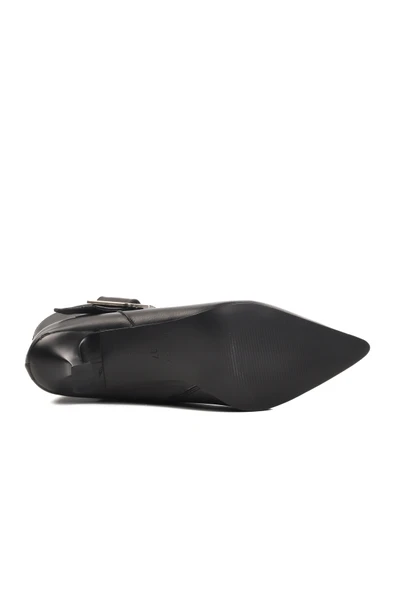 Aspor Siyah İçi Polarlı Hakiki Deri Kadın Topuklu Bot - Resim 5