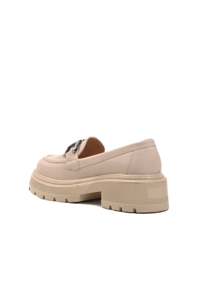 Aspor Bej Cilt Kadın Günlük Loafer Ayakkabı - 4
