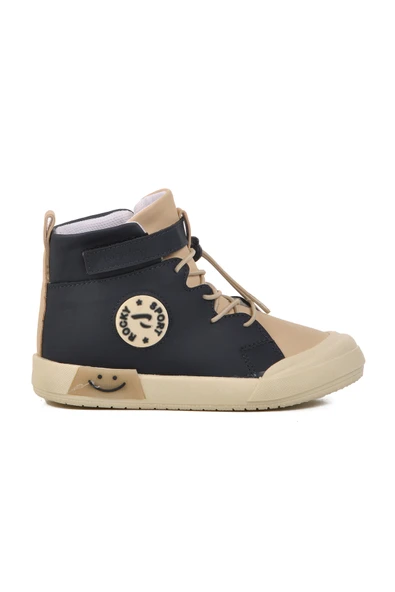 Walkway Lacivert Bej Çocuk Hi Sneaker Ayakkabı