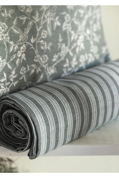 Apricitas HOME Çift Kişilik Krep Nevresim Takımı Galvın Olıve - Nevresım - 4