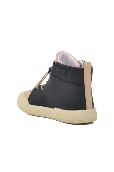 Walkway Lacivert Bej Çocuk Hi Sneaker Ayakkabı - 4
