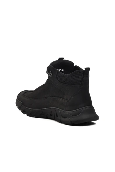 Bulldozer Siyah Nubuk Hakiki Deri Sneaker Erkek Bot - Resim 4