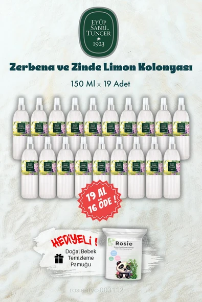 19 AL 16 ÖDE 150 ML  Verbena & Zinde Limon Kolonyası ve ROSIE Hediye ürün görseli