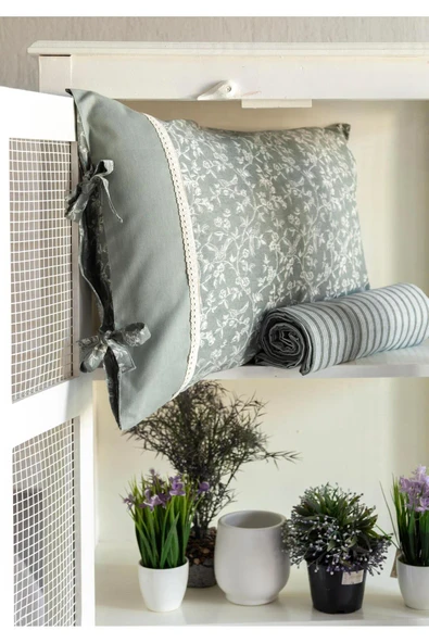 Apricitas HOME Çift Kişilik Krep Nevresim Takımı Galvın Olıve - Nevresım - 3