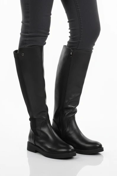 Pierre Cardin Siyah Cilt Polyester Karışımlı Kadın Düz Çizme ürün görseli 1