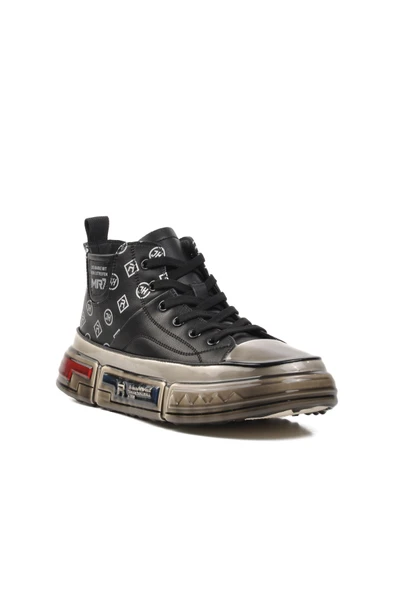 Marcomen Siyah Erkek Hi Sneaker - Resim 4