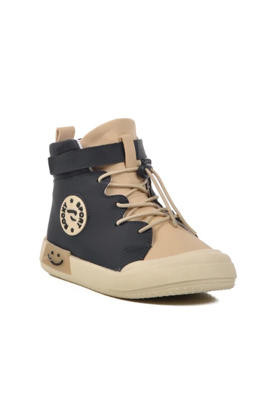 Walkway Lacivert Bej Çocuk Hi Sneaker Ayakkabı - 3