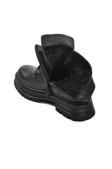 Voyager Siyah Hakiki Deri Kadın Bot - 4