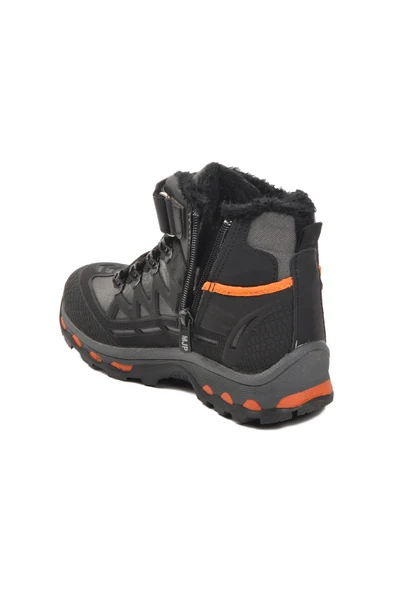 Aspor Siyah Turuncu Unisex Cırtlı Kürklü Çocuk Bot - 4