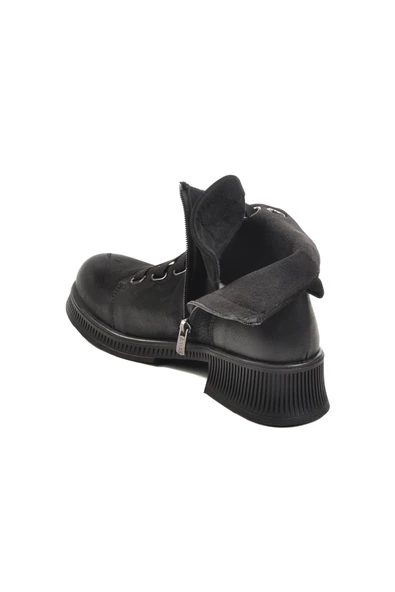 Venüs Siyah Nubuk Hakiki Deri Kadın Bot - Resim 4