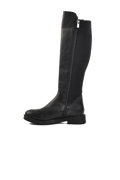 Pierre Cardin Siyah Cilt Polyester Karışımlı Kadın Düz Çizme - 2