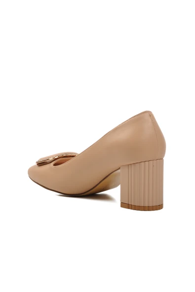 Aspor Bej Cilt Kadın Topuklu Ayakkabı - Resim 4
