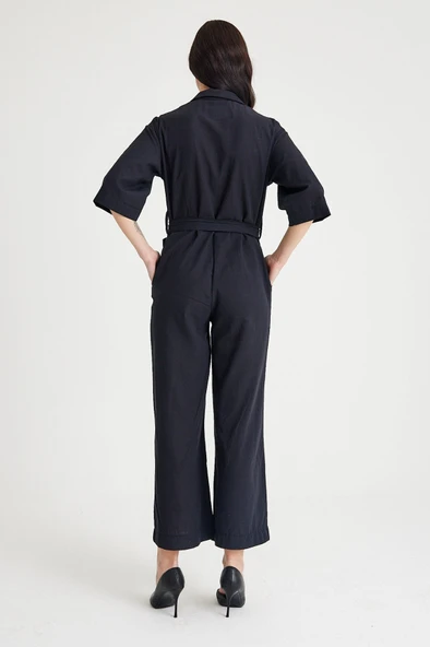 Keten Günlük Tulum Elbise - Resim 6