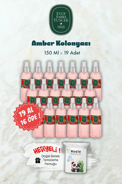 19 AL 16 ÖDE 150 ML Amber Kolonyası ve ROSIE Hediye ürün görseli