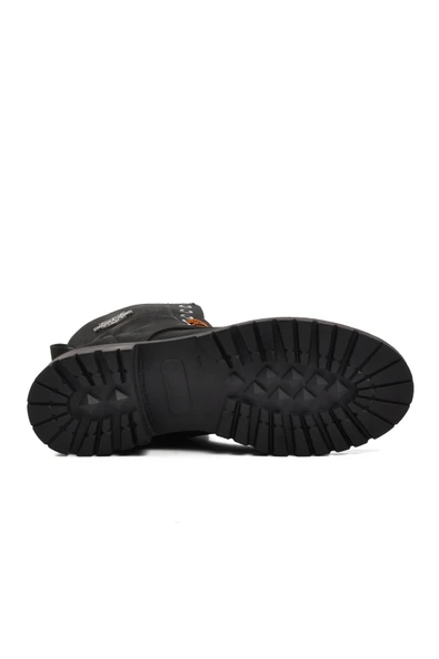 Aspor Siyah Nubuk Hakiki Deri Kadın Bot - Resim 5