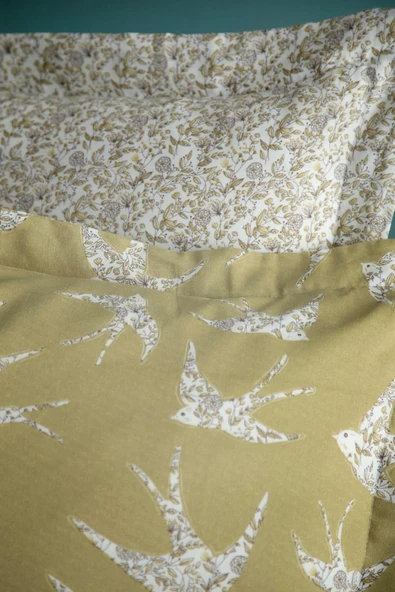 Apricitas HOME Çift Kişilik Bambu Pıke Set Freely Olıve - Nevresımlı Pıke Takımı - 2