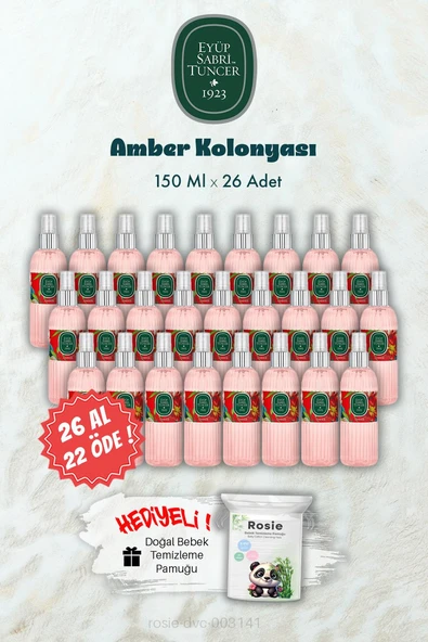 26 AL 22 ÖDE 150 ML Amber Kolonyası ve ROSIE Hediye ürün görseli