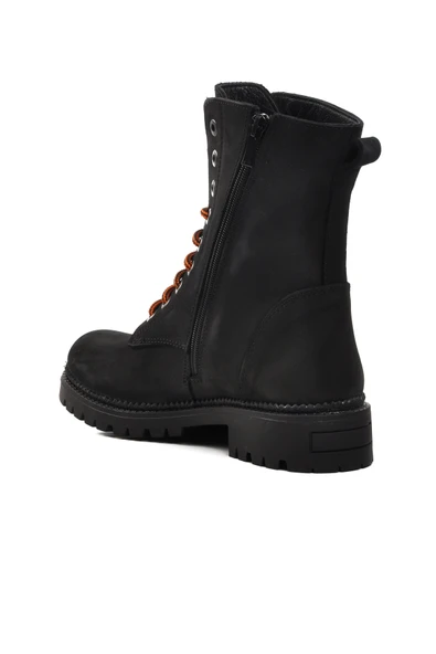 Aspor Siyah Nubuk Hakiki Deri Kadın Bot - Resim 4