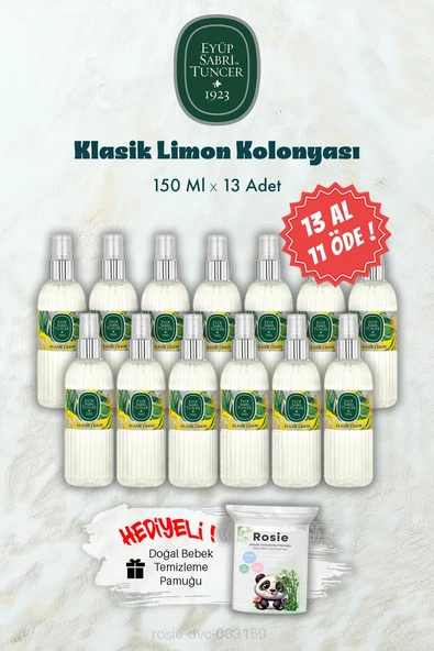 150 ML 13 AL 11 ÖDE Klasik Limon Kolonyası ve ROSIE Hediye ürün görseli