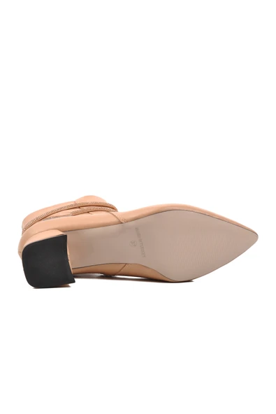 Aspor Nude Nut Poliüretan Kadın Topuklu Bot - Resim 5