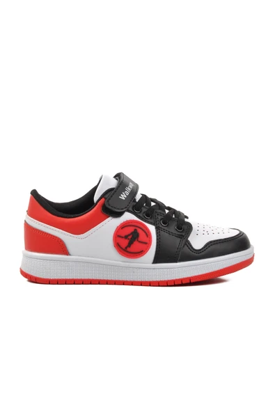 Walkway Siyah Beyaz Kırmızı Unisex Çocuk Spor Ayakkabı