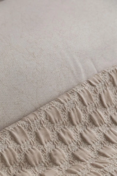 Apricitas HOME Çift Kişilik Tımeless Set Trona Beıge - Yatak Ortusu - 3